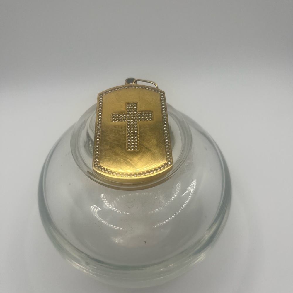 Gentlemans pendant stainless steel Crystal inlay cross